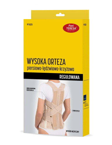 Pani Teresa Medica PT0225 Wysoka Orteza Piersiowo-Lędźwiowo-Krzyżowa - Regulowana
